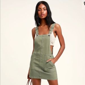 NWT Others Follow Sage Green Overall Dress